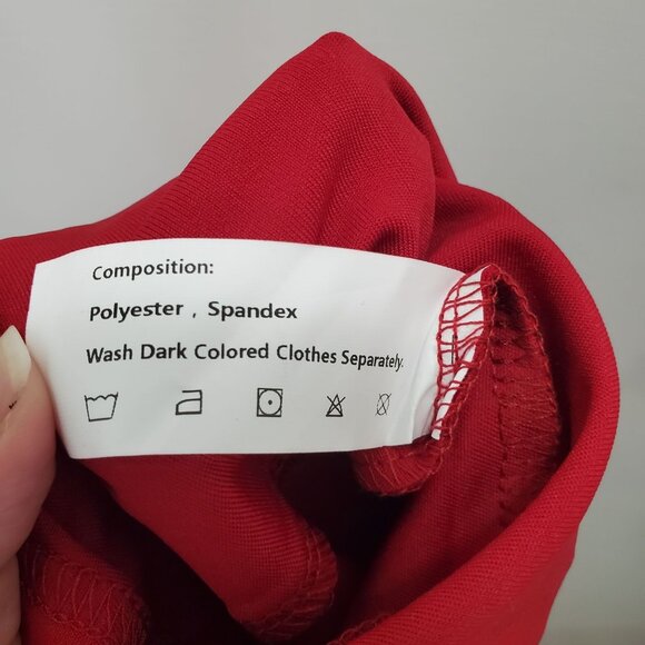 Rosegal Woman's Bright Red White Lace Trim 3/4 Sleeve Peplum Top NWT Plus 4X - Picture 4 of 4